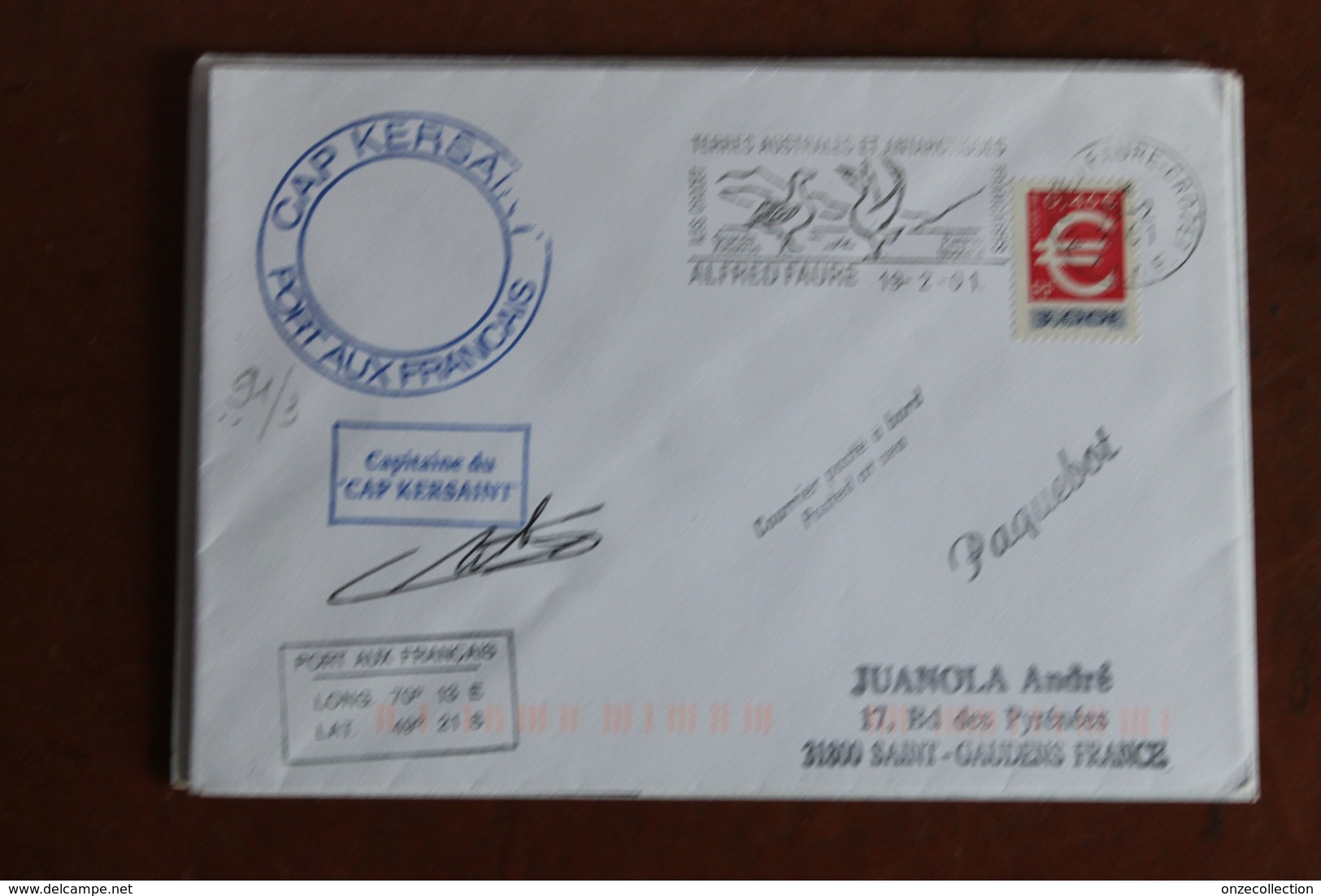 2001    -   CAP   KERSAINT      ENVELOPPE  COMPLETE - Lettres & Documents