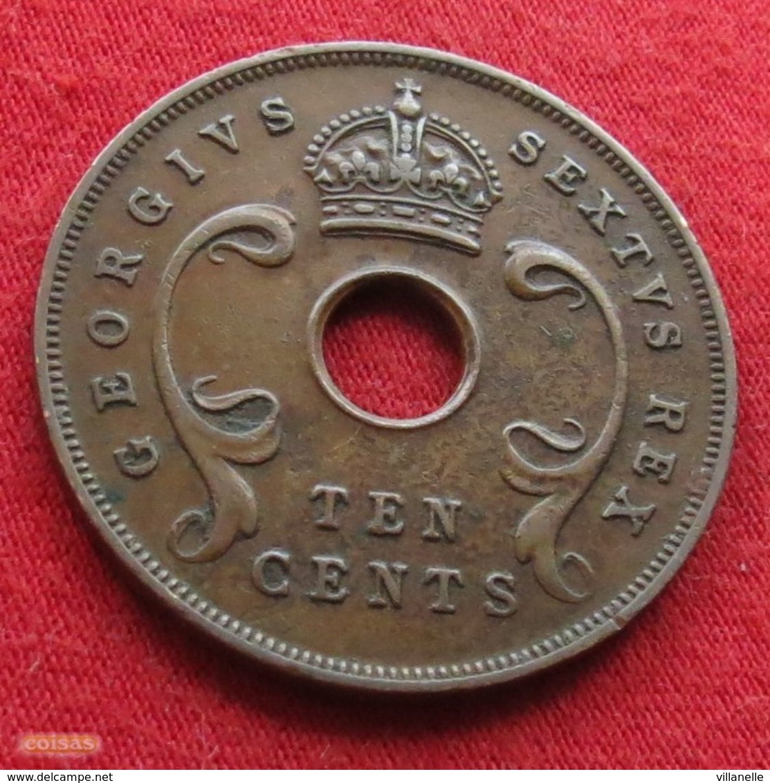 East Africa 10 Cents 1949 KM# 34  Africa Oriental Afrique Afrika - Altri – Africa