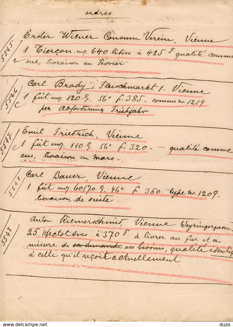 Autriche - Lettre Avec Entête Novembre 1897 - Hôtel Tegetthoff - Vienne Pour Barbezieux (France) - Autriche