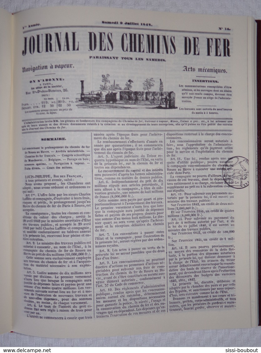 SNCF - JOURNAL DES CHEMINS DE FER - 1ère Années 1842 - Trains et Gares anciennes