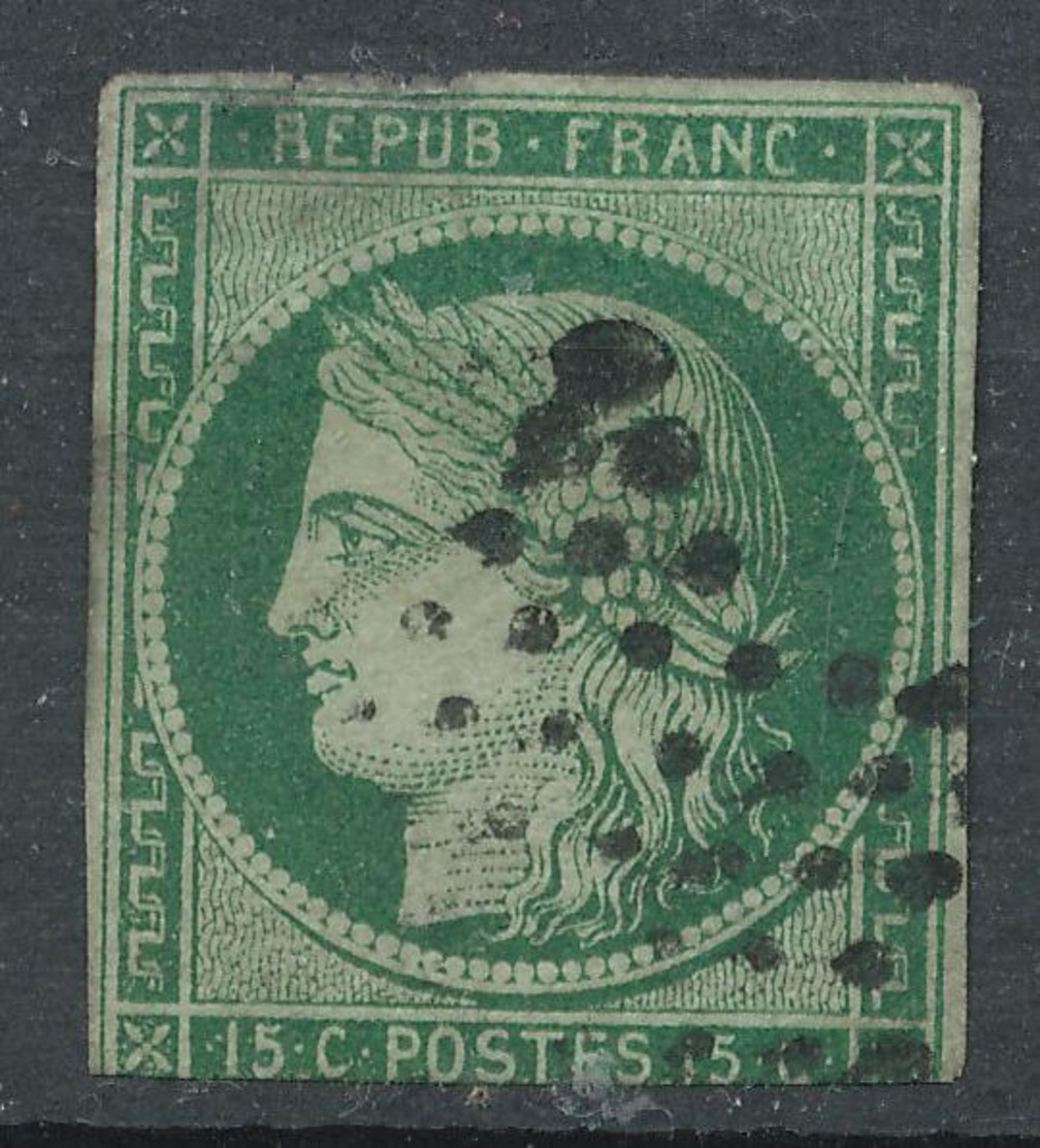 N°2 VERT FONCE OBLITERATION ETOILE. - 1849-1850 Ceres