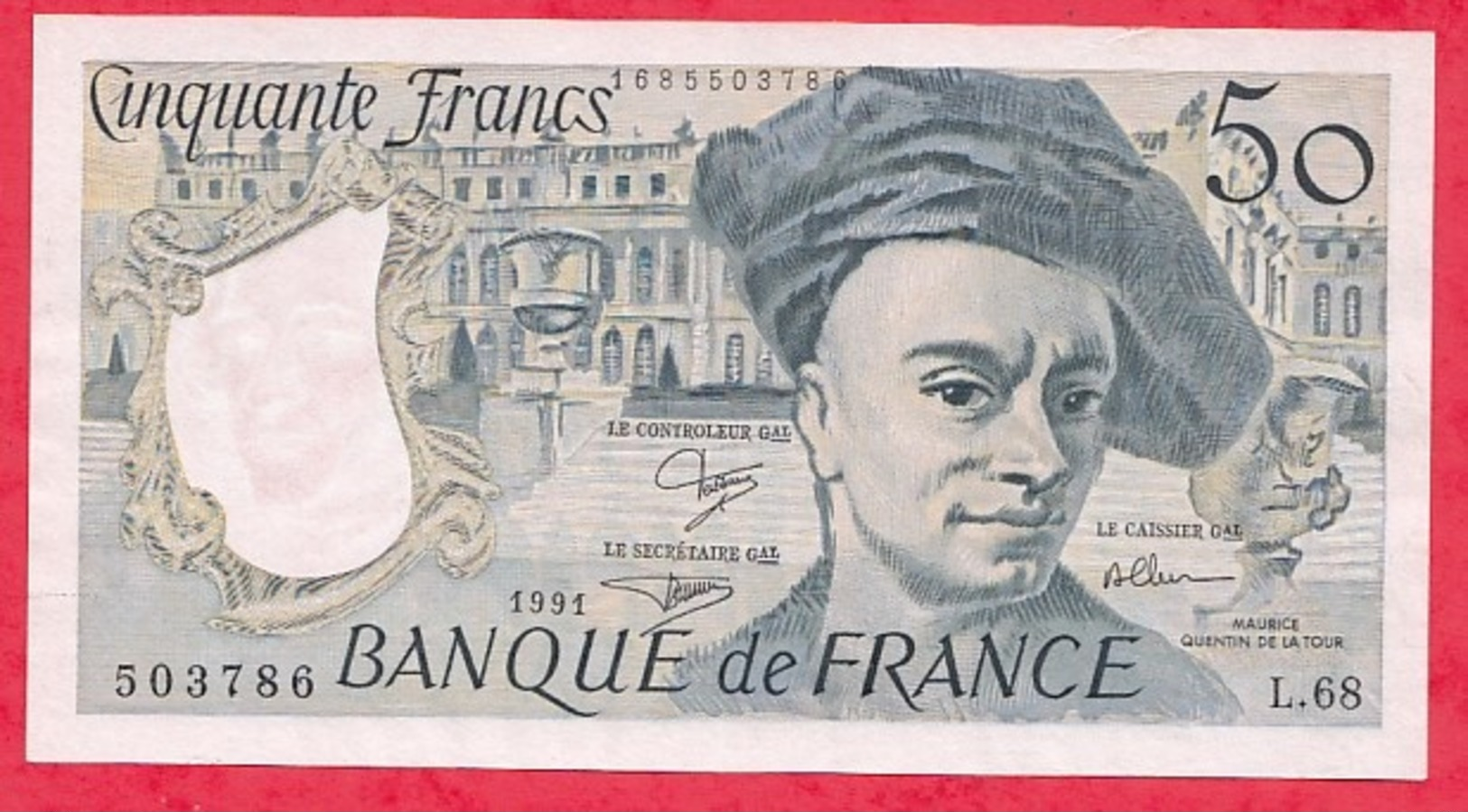 50 Francs "Quentin  De La Tour" 1991 Série  L.68---- AU UNC-SPL+ (Aucun Trou D 'épingle) - 50 F 1976-1992 ''Quentin De La Tour''