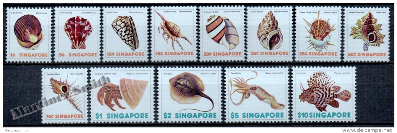 Singapour - Singapore 1977 Yvert 262-74, Definitive. Shells, Shellfish And Pisces - MNH - Singapur (1959-...)