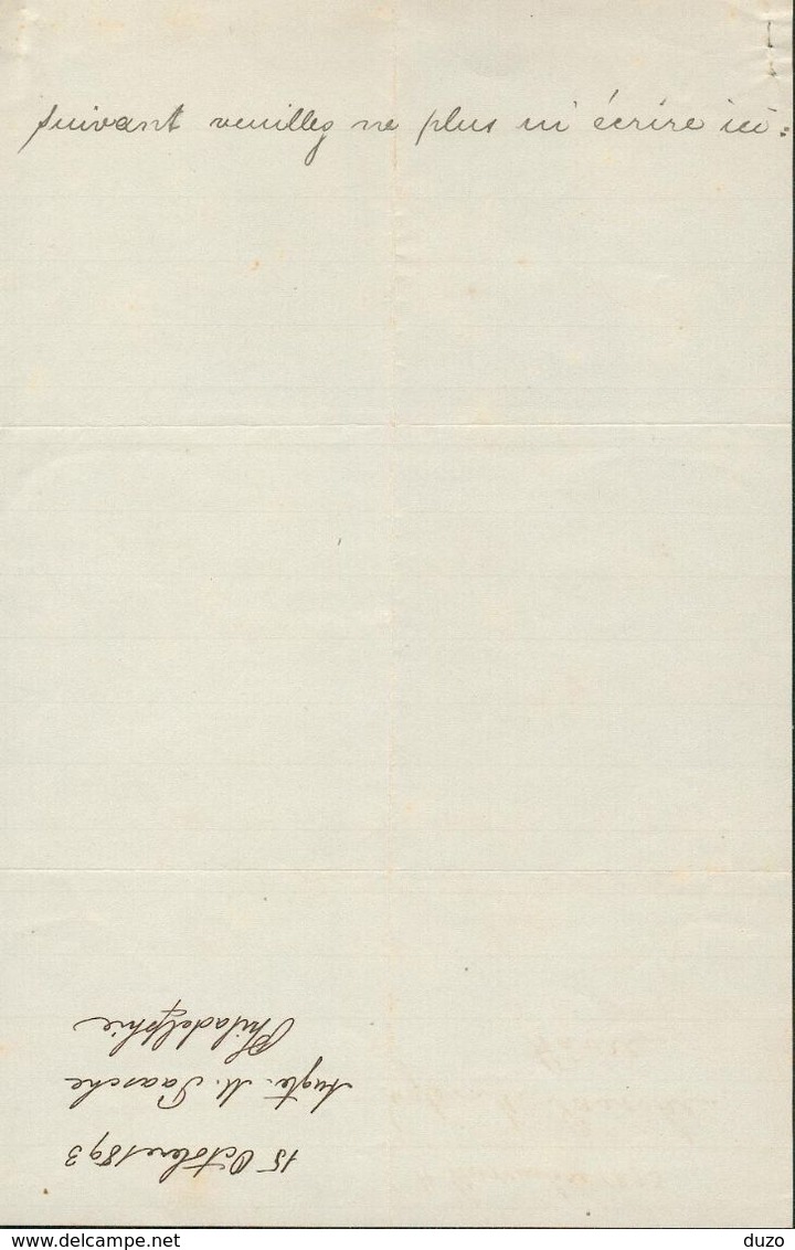 Etats Unis - Lettre Avec Entête De 1893 - Hôtel Lafayette - Philadelphie - Philadelphia  ( Pensylvanie) Pour La France. - Etats-Unis