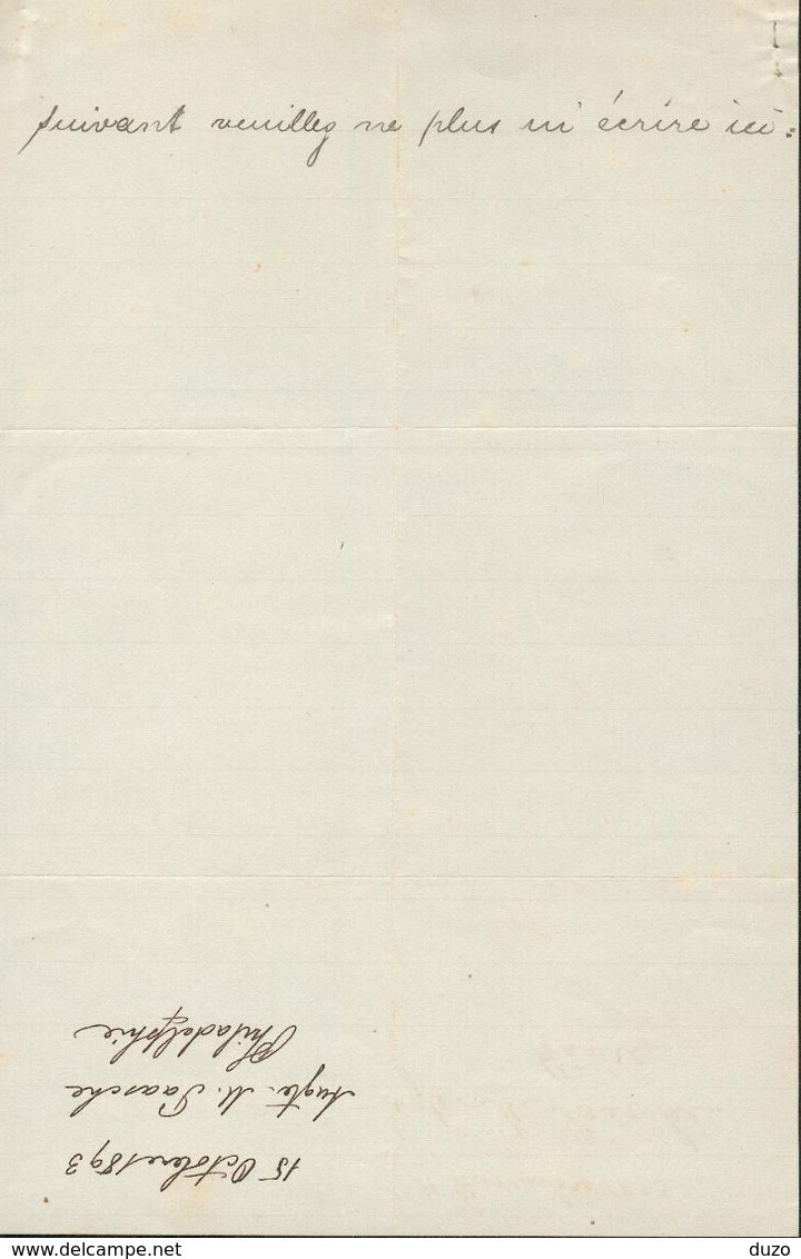 Etats Unis - Lettre Avec Entête De 1893 - Hôtel Lafayette - Philadelphie - Philadelphia  ( Pensylvanie) Pour La France. - United States