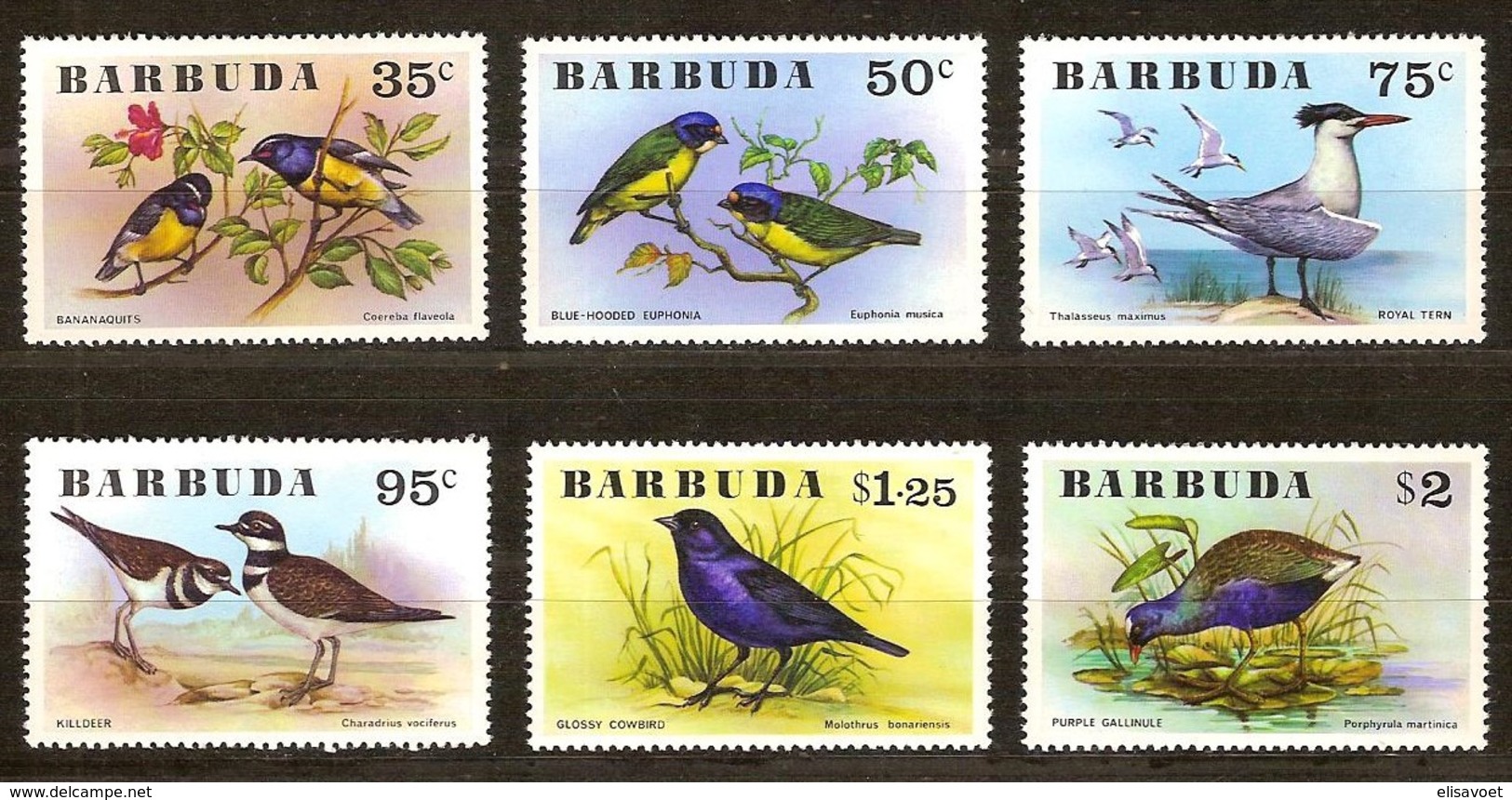 Barbuda 1976 Yvertn° 251-256  *** MNH Cote 26,50 Euro  Fauna Oiseaux Vogels Birds - Antigua Et Barbuda (1981-...)