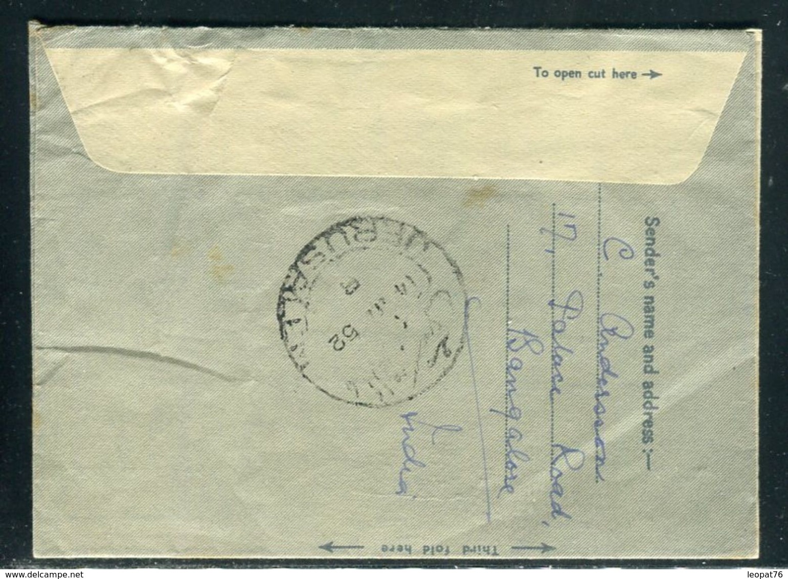 Inde - Aérogramme De Bangalore Pour Jérusalem En 1952 - Ref F83 - Brieven En Documenten