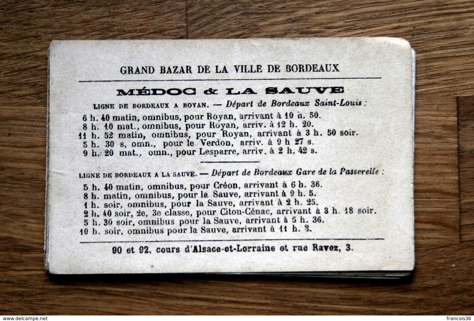 Carnet Dépliant De 1889 : 8 Vues Photos Images De BORDEAUX Illustré & Horaires Des Trains Pour Gare D'Orléans - Autres & Non Classés