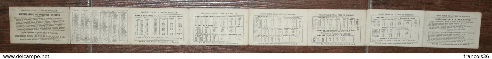 Carnet Dépliant De 1889 : 8 Vues Photos Images De BORDEAUX Illustré & Horaires Des Trains Pour Gare D'Orléans - Autres & Non Classés