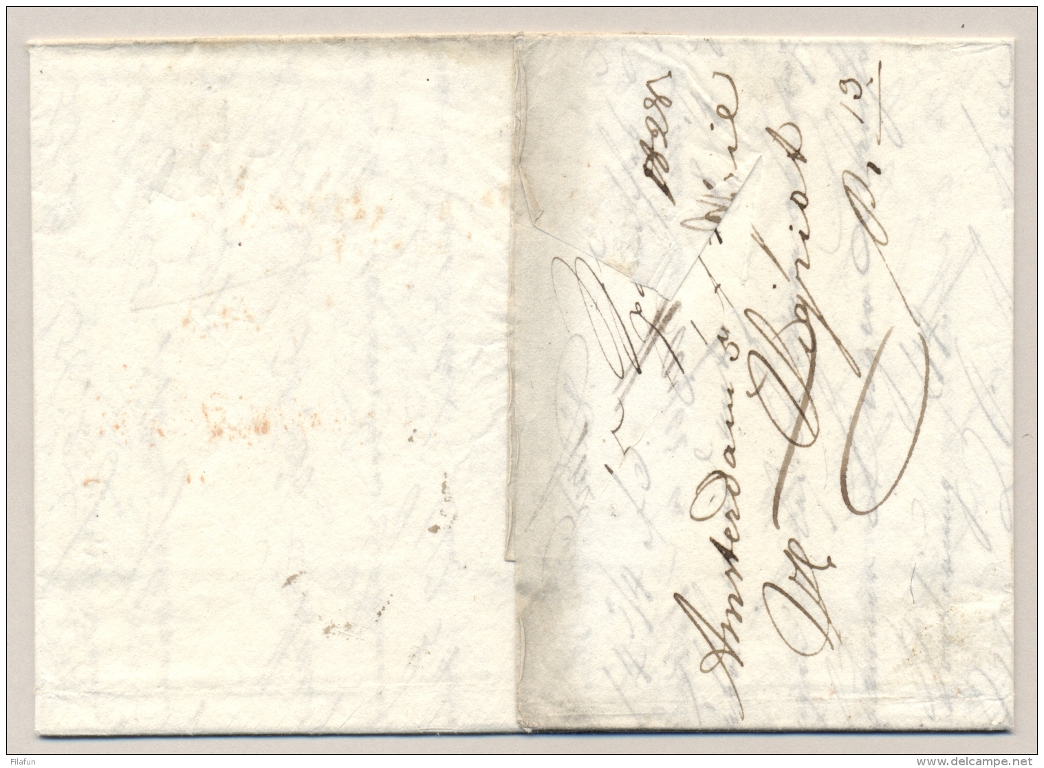 Nederland - 1828 - Vouwbrief Van Amsterdam (met Sterren) FRANCO GRENZEN Naar Nordlingen / Deutschland - ...-1852 Prephilately