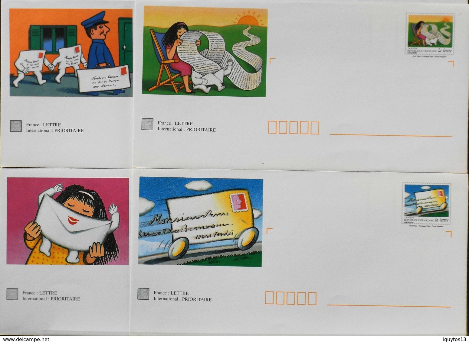 4 Enveloppes Illustrées Prêts-à-poster Les Journées De La Lettre - Envoi Lettre Prioritaire 20gr Validité Monde Entier - PAP: Sonstige (1995-...)