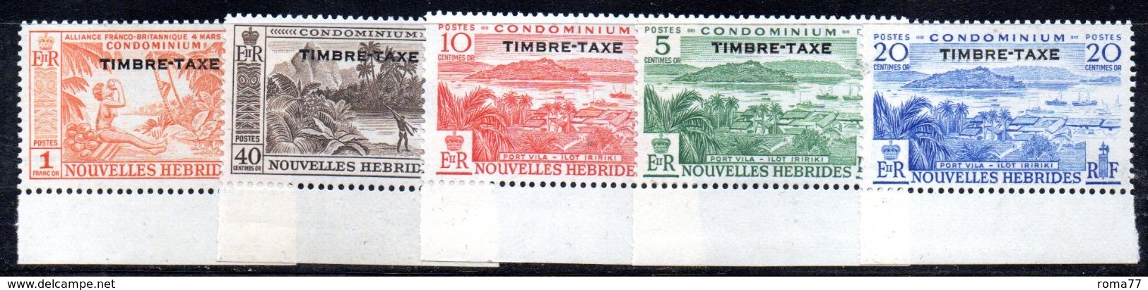 T1672 - NEW HEBRIDES Tasse 1957 Serie N. 36-40 MNH *** - Segnatasse