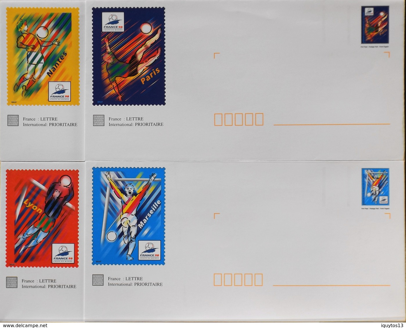 4 Enveloppes Illustrées Prêts-à-poster France 98 N° 3074 à 3077 - Envoi Lettre Prioritaire 20gr Validité Monde Entier - PAP: Sonstige (1995-...)