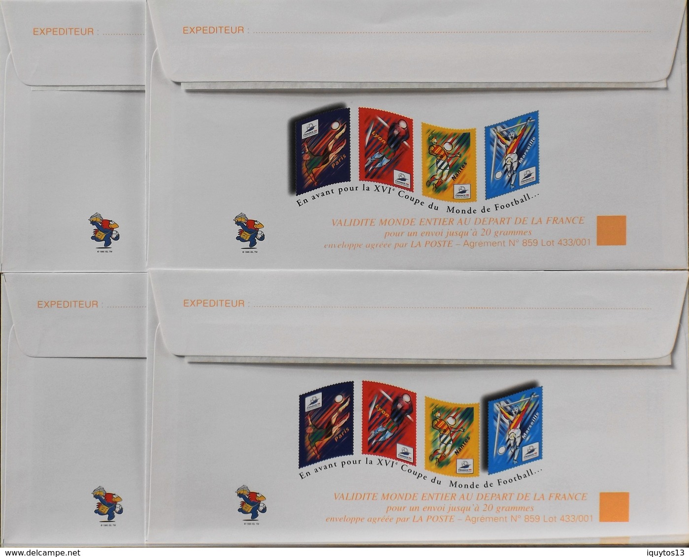 4 Enveloppes Illustrées Prêts-à-poster France 98 N° 3074 à 3077 - Envoi Lettre Prioritaire 20gr Validité Monde Entier - PAP: Sonstige (1995-...)