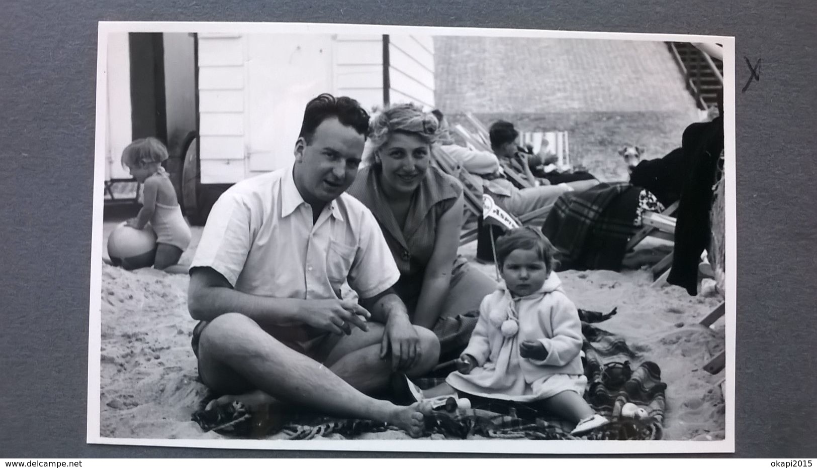 LITTORAL BELGIQUE LA PANNE COXYDE FLANDRE LOT DE 40 PHOTOS ORIGINALES NOIR-BLANC D UNE FAMILLE ANNÉES 1950 - 1960