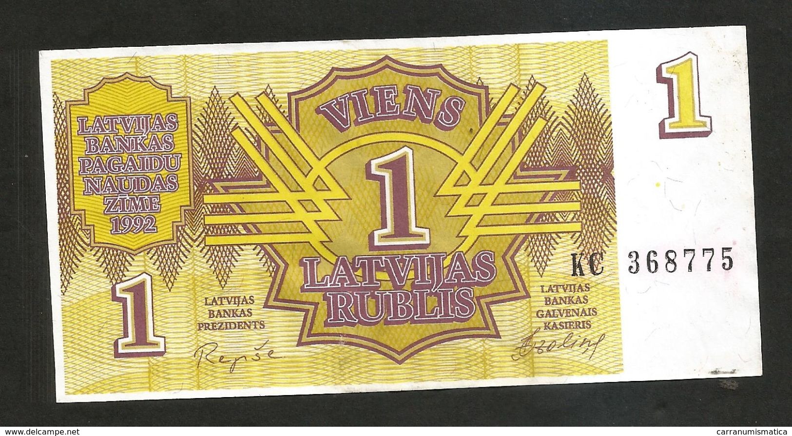 LETTONIA / LATVIA - 1 LATVIJAS RUBLIS (1992) - Letland