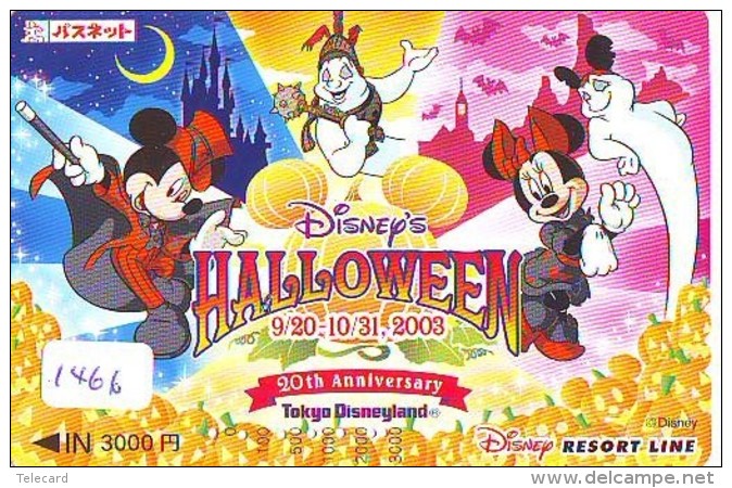 Carte Prépayée Japon  (1466)  DISNEY * RESORT LINE * HALLOWEEN *   JAPAN PREPAID CARD - Disney