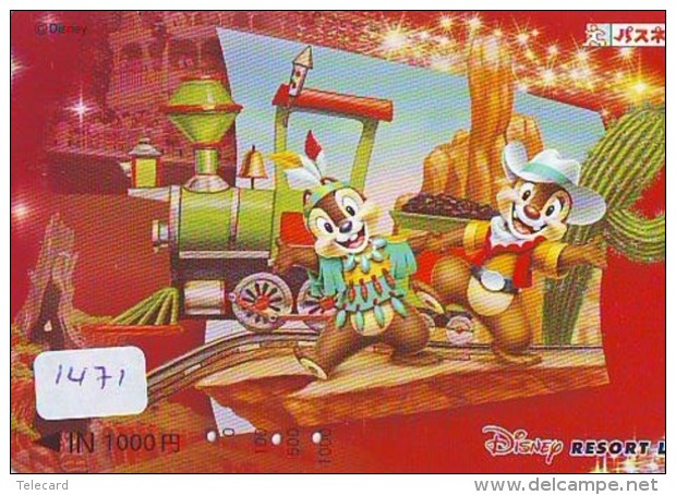 Carte Prépayée Japon  (1471)  DISNEY * RESORT LINE * CHIP'N DALES  *   JAPAN PREPAID CARD - Disney