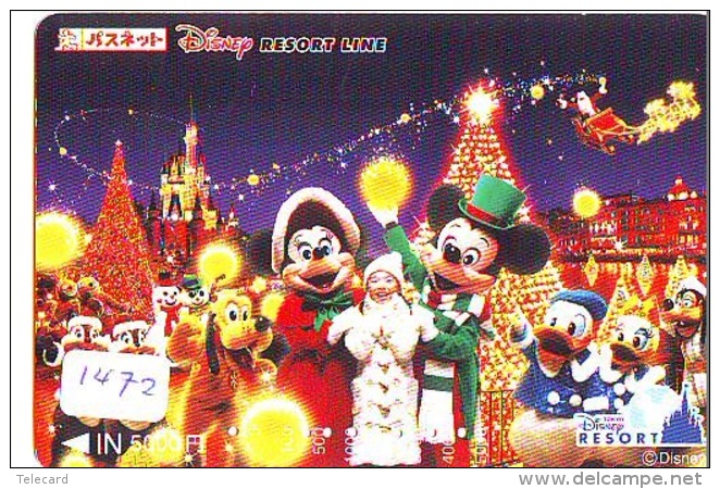 Carte Prépayée Japon  (1472)  DISNEY * RESORT LINE * CHRISTMAS  *   JAPAN PREPAID CARD - Disney