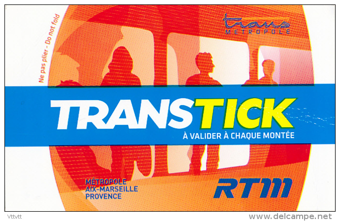 Ticket : Marseille, Transtick, Bus, Métro, Tramway, Trans Métropole Aix, Marseille, Provence, RTM - Europe