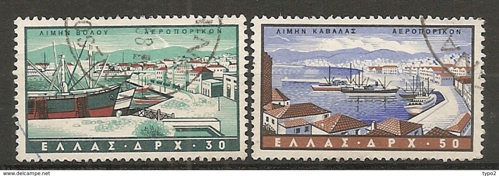 GRECE - PA  Yv. N° 73,74   (o)   30d, 50d  Ports  Cote  1,5 Euro BE   2 Scans - Usati