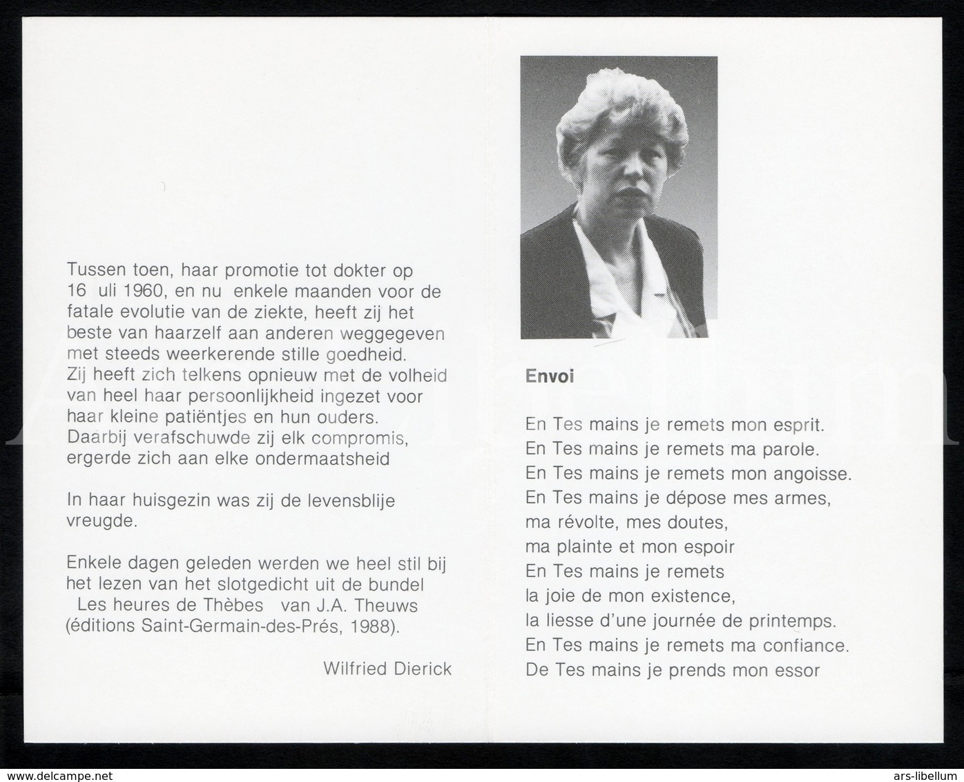 Doodsprentje / Bidprentje / Avis De Décès / Mortuaire / Dokter / Mariet Hacquaert / X Dierick / 1989 / 2 Scans - Obituary Notices