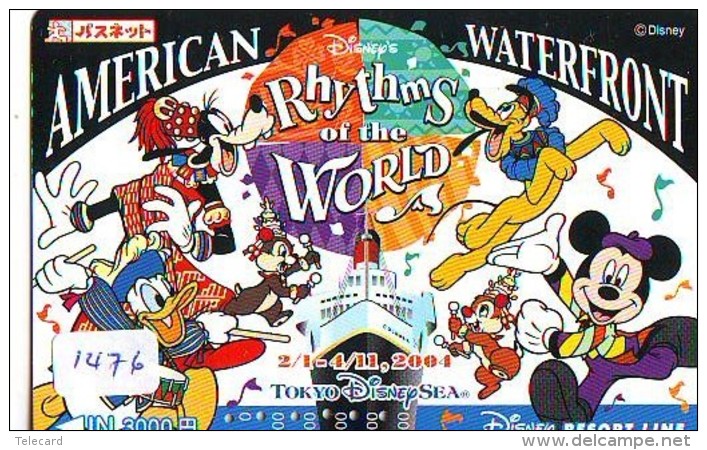 Carte Prépayée Japon  (1476)  DISNEY * RESORT LINE * RHYTHMS Of The WORLD * JAPAN PREPAID CARD - Disney