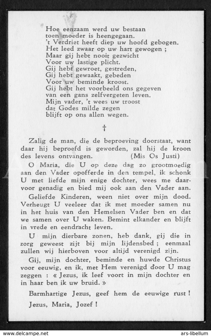 Doodsprentje / Bidprentje / Avis De Décès / Mortuaire / Arthur Boeckstyns / Antwerpen / X Clémence De Nies / 1953 - Décès