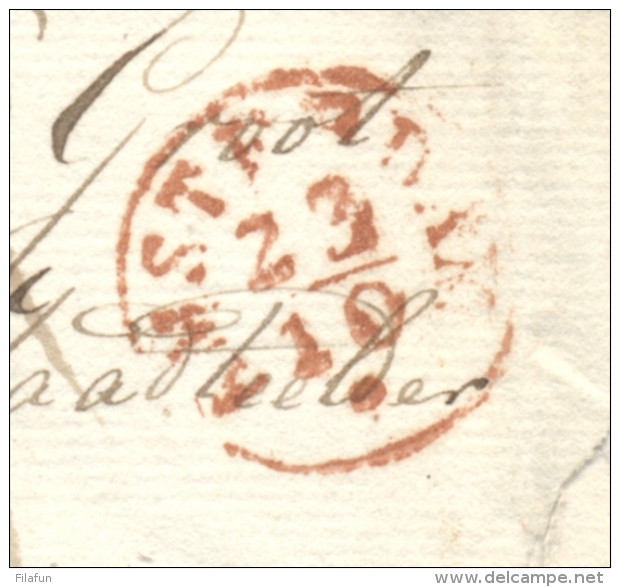 Nederland - 1843 - Compleet Vouwbriefje Van Amsterdam Na Posttijd Via Medemblik Naar Andijk - ...-1852 Prephilately