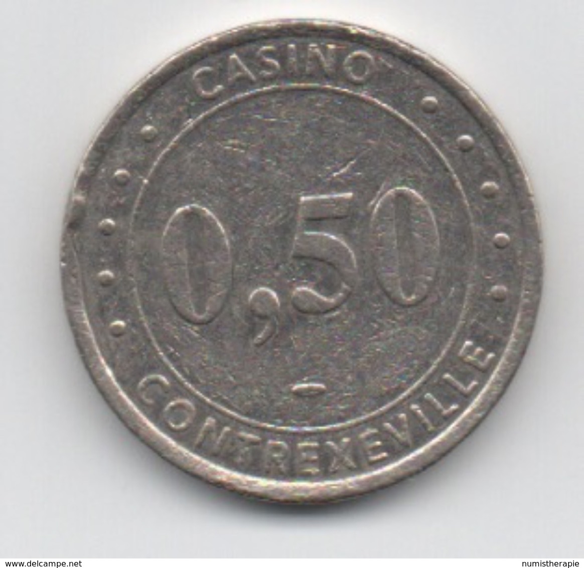 Jeton De Slot Machine à Sous : Casino Contrexéville 0,50 Euro (Diamètre 26 Mm) - Casino