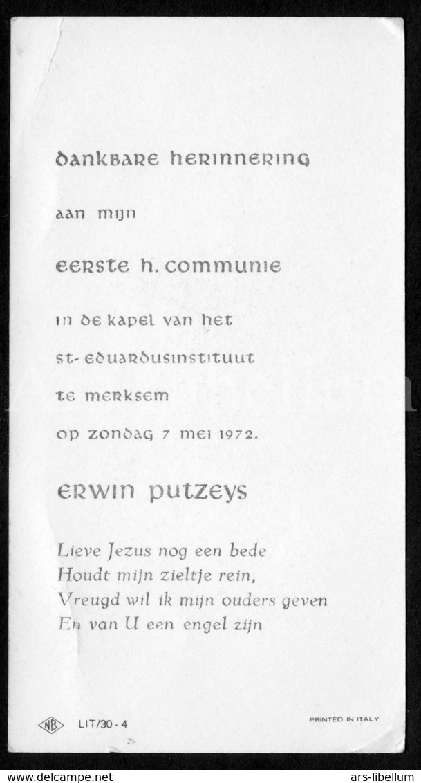 Communieprentje / Communie / Communion / 2 Scans / 1972 / Erwin Putzeys / Merksem / 2 Scans - Communion