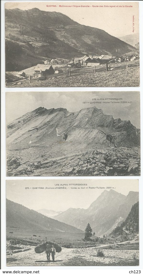 Les Alpes QUEYRAS 9 Cartes Postale Environ ABRIES Vallée De Guil, Roche-Taillante Route Des Cols Agnel Et Cavale - Autres & Non Classés