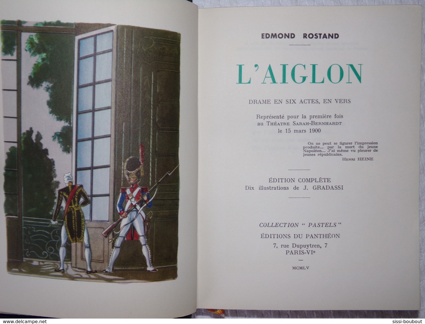 Très Beau Livre "L'AIGLON" De Edmond ROSTAND De 1955 - Illustrations J. GRADASSI - Classic Authors