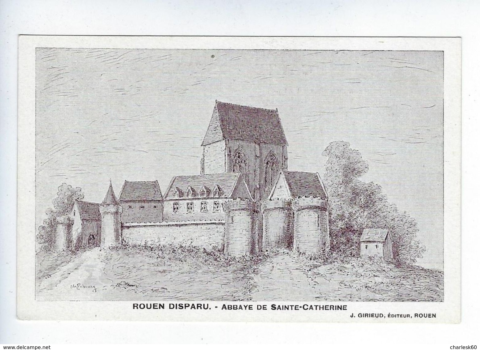 CPA Rouen Disparu Abbaye De Sainte Catherine Girieud - Rouen