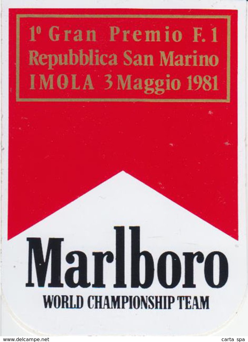 ADESIVO STICKER - Gran Premio San Marino Imola 1981. Marlboro Formula 1 F1 Alfa Ferrari Gran Prix Automobilismo Racing - Other & Unclassified