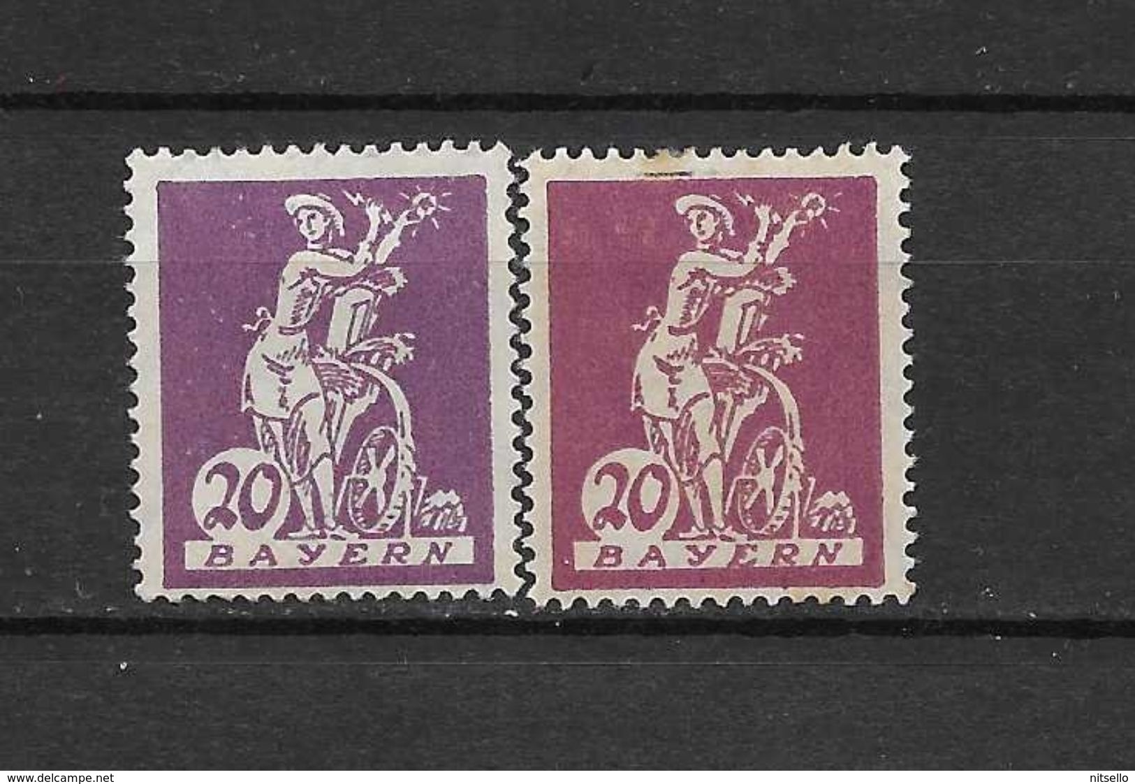 LOTE 1627  ///  ALEMANIA BAYERN    YVERT Nº: 180  VARIEDAD DE COLOR - Mint