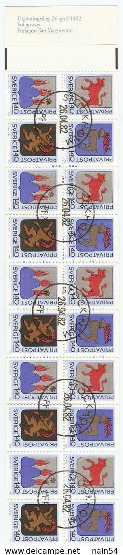 SUEDE Carnet Armoiries De Province  Oblitéré - Used Stamps