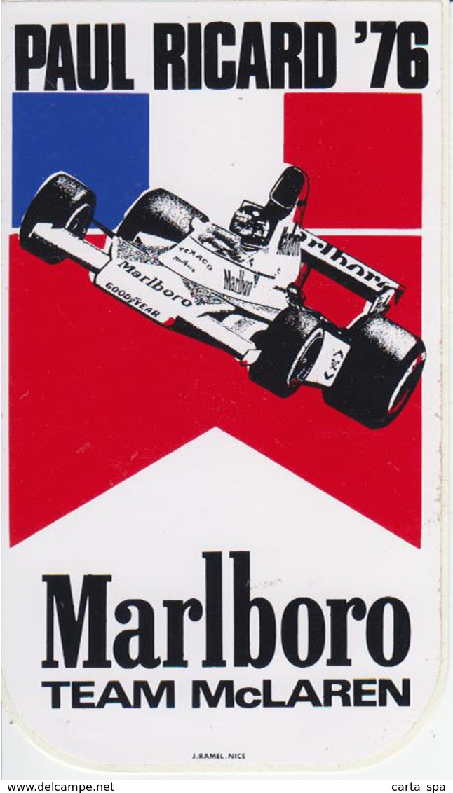 ADESIVO STICKER 1976 Gran Premio PAUL RICARD Formula 1 F1 Alfa Romeo Ferrari Marlboro Grand Prix Automobilismo Racing - Other & Unclassified