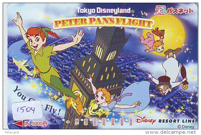 Carte Prépayée Japon  (1504)  DISNEY * RESORT LINE *  PETER PAN'S FLIGHT * CINEMA *  JAPAN PREPAID CARD - Disney