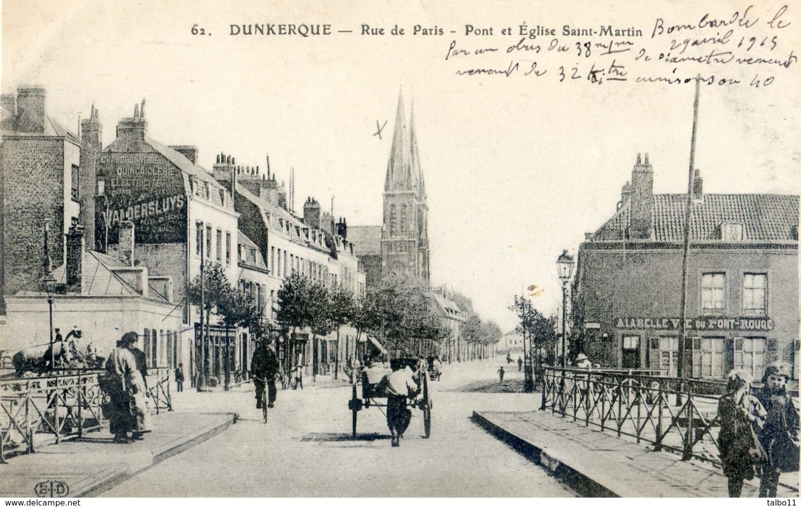 59 - Dunkerque - Rue De Paris - Pont Et Eglise Saint Martin - Dunkerque