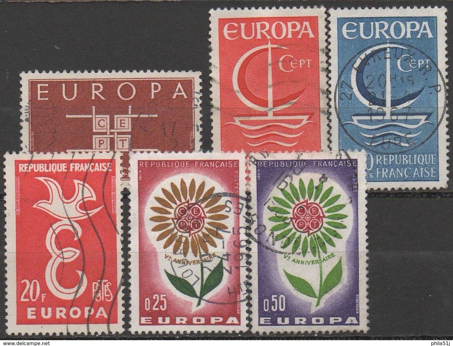 EUROPA FRANCE  1958/1966:_LOT D'OBLITERES_ - Sammlungen