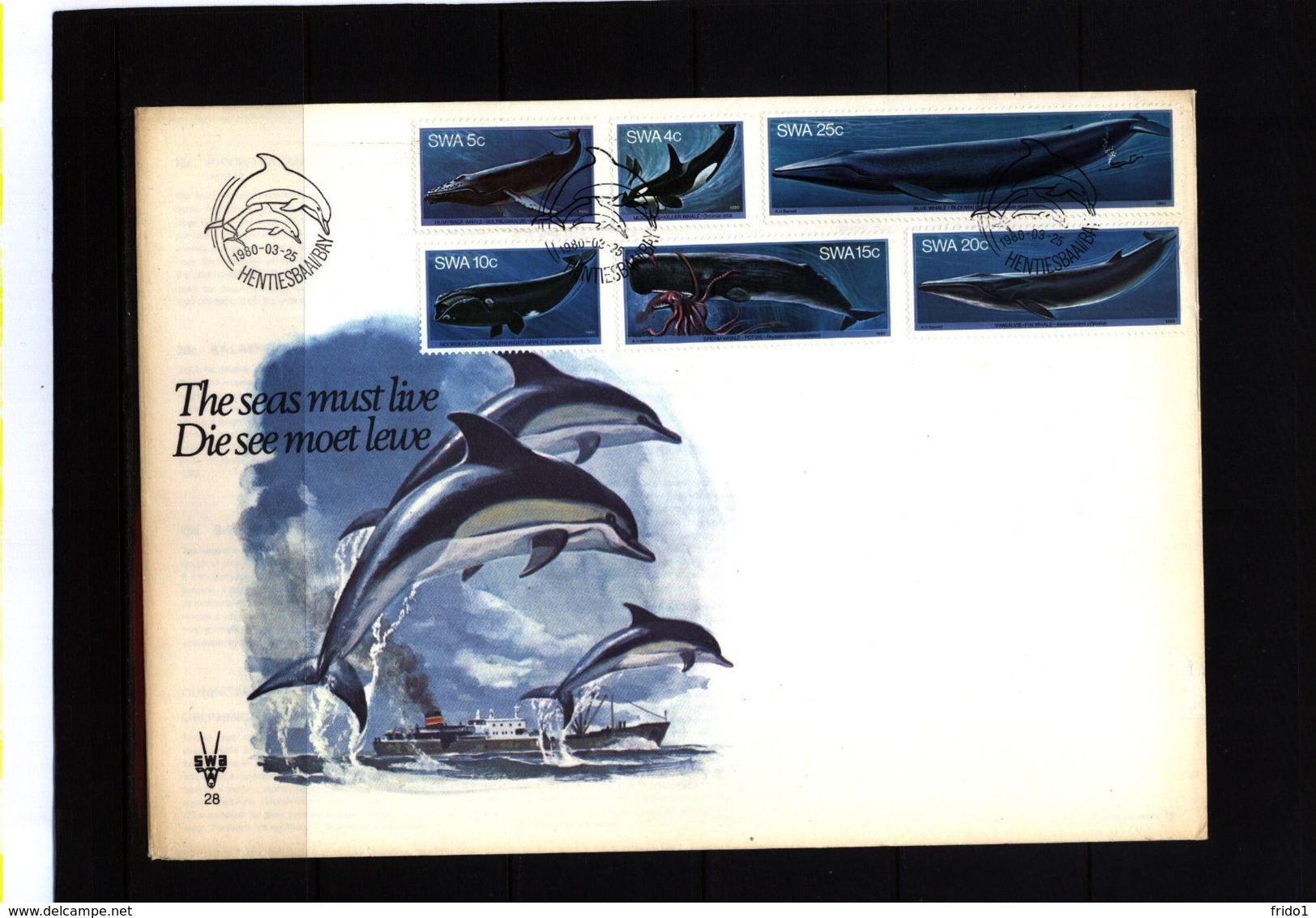 South West Africa  1980 Whales FDC - Baleines