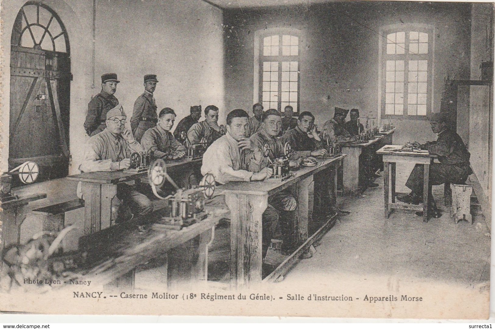 CPA Nancy / Caserne Molitor / 18ème Rég Génie / Appareils Morse / Télégraphe - Radio's