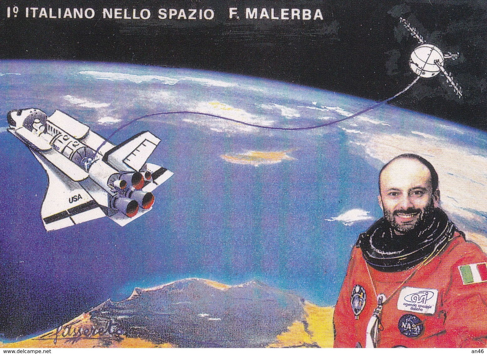 1° ITALIANO NELLO SPAZIO 12-10-94 TIMBRO 1° GIORNO VEDI RETRO  AUTENTICA 100% - Altri & Non Classificati