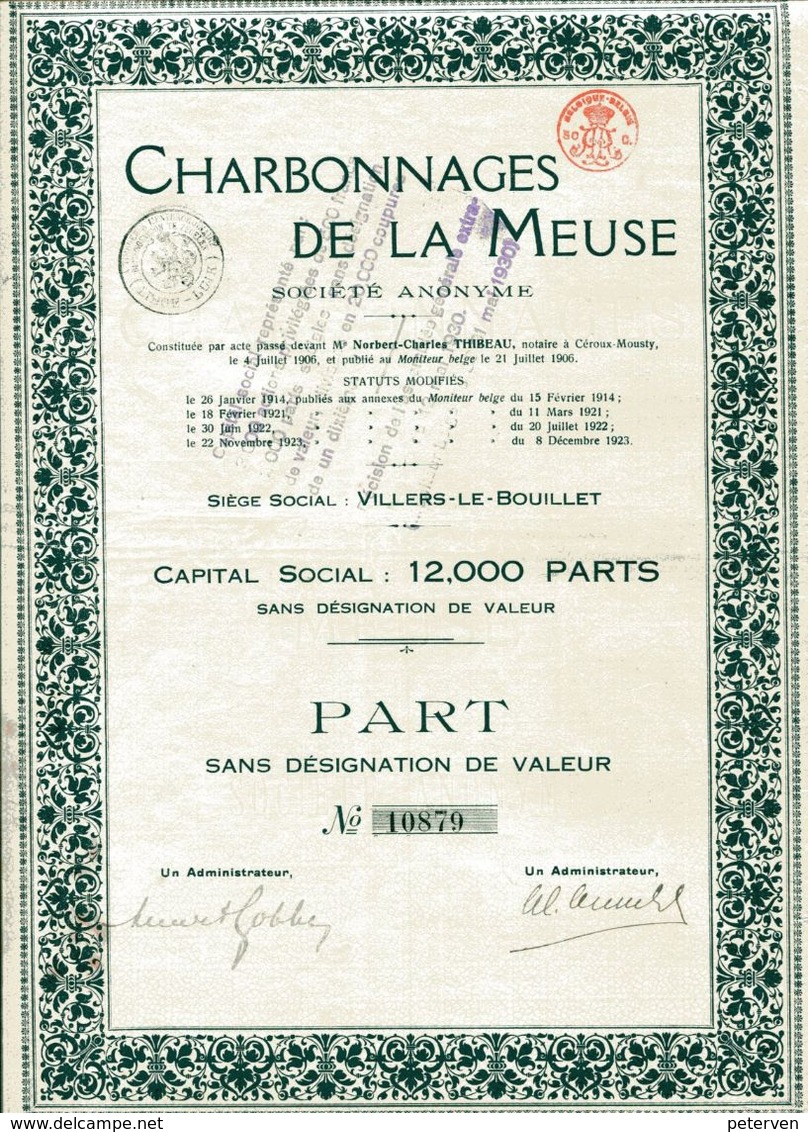 CHARBONNAGES De La MEUSE - Mines