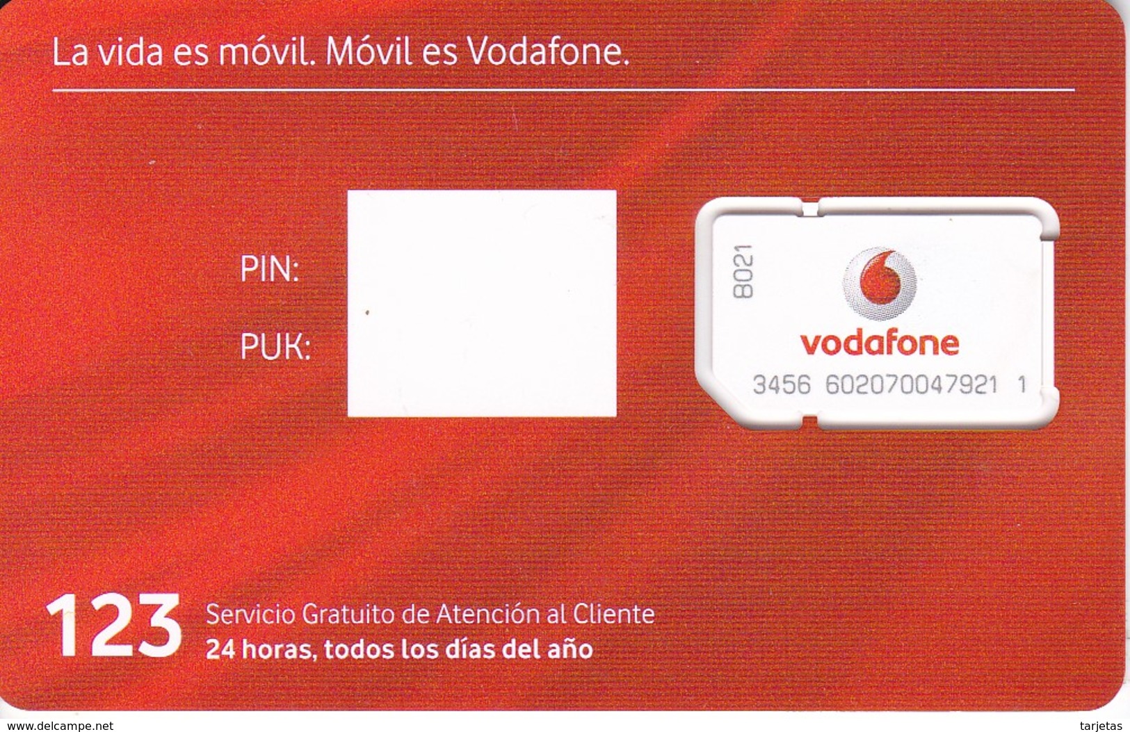 TARJETA DE ESPAÑA DE GSM-SIM  DE VODAFONE 64K (NUEVA-MINT) - Vodafone