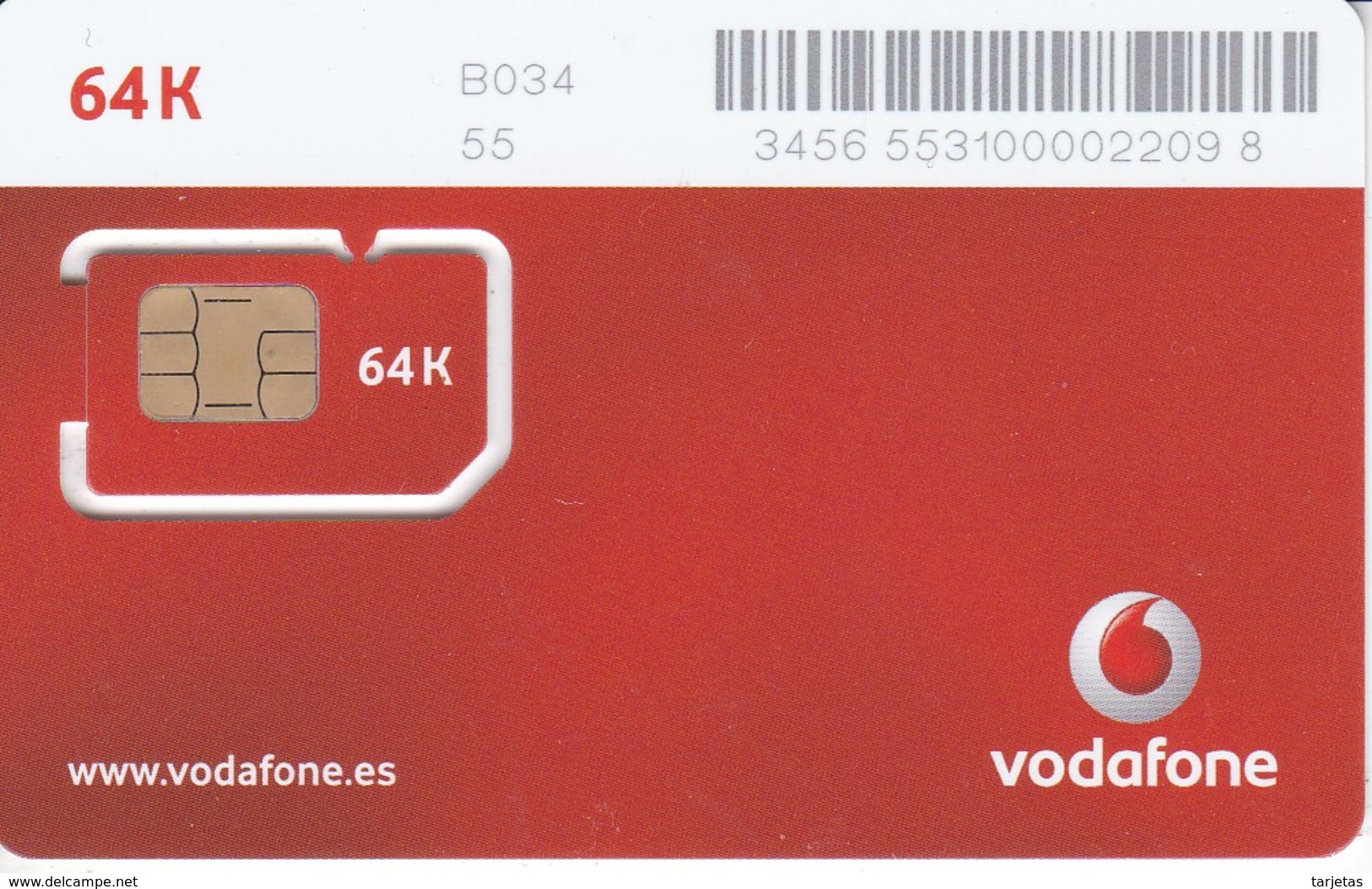 TARJETA DE ESPAÑA DE GSM-SIM  DE VODAFONE 64K (NUEVA-MINT) - Vodafone