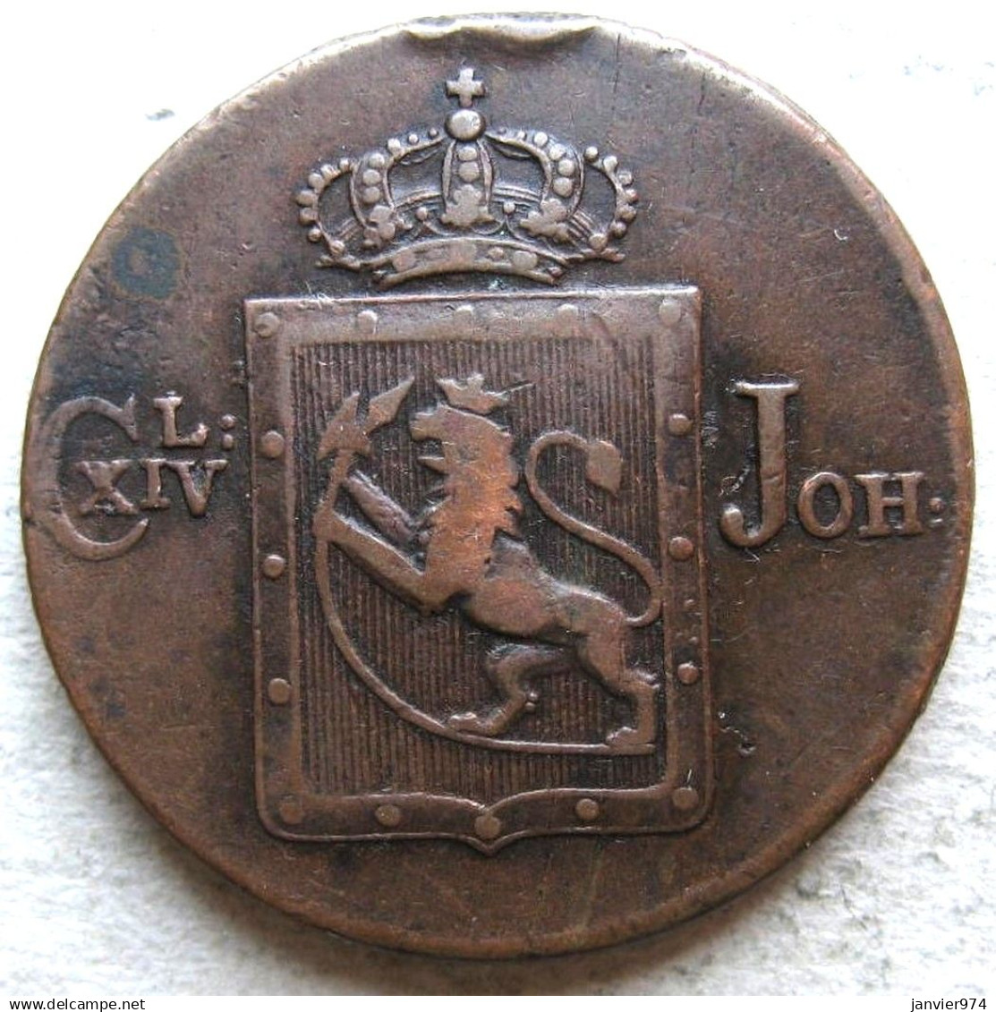 Norvege 1 Skilling Species 1820 . Carl XIV. KM# 286 - Noorwegen