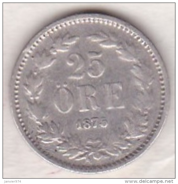 Sweden 25 Öre 1875/4. Oscar II. Argent. KM# 738 - Suède