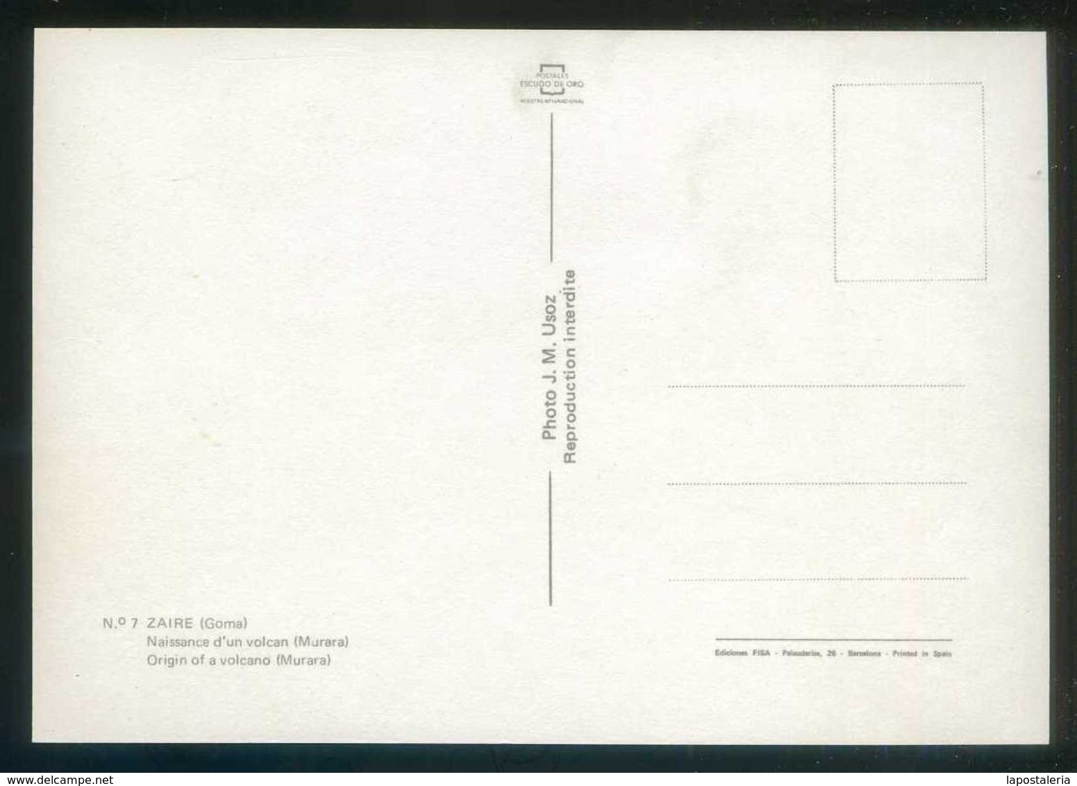 Zaire. Goma. *Naissance D'un Volcan. Murara* Photo J.M. Usoz Nº 7. Nueva. - Sin Clasificación